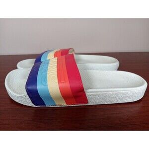 Vans Off the Wall Rainbow Slides Women 10 Stripes Cushioned Comfort Casual